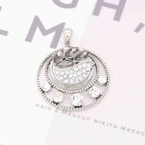 20MM design snap silver Plated with gray Rhinestones KC7813 snaps jewerly