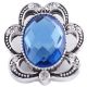 20MM snap Antique Silver plated with blue and clear Rhinestones KC6235 snaps jewelry