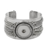 snaps sliver adjustable bracelet with rhinestone fit 18&20MM snaps chunks