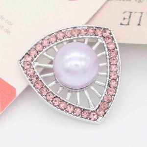 20MM purple pearl snap silver Plated with pink Rhinestones KC7868 snaps jewerly
