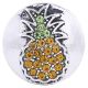 20MM Pineapple snap Antique Silver plated with yellow Rhinestones KC6227 interchangable snaps jewelry