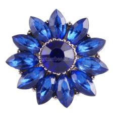 20MM Gear snap Silver Plated with Deep blue rhinestone KC9814 snap jewelry