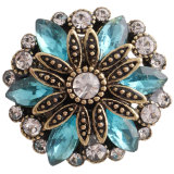 20MM design snap gold Plated with blue Rhinestones  KC7311 snaps jewelry