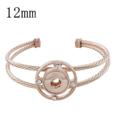 1 buttons snap rose gold bracelet with rhinestone fit 12MM snaps jewelry KS1197-S