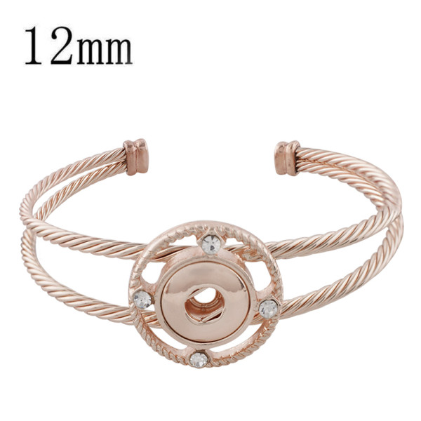 1 buttons snap rose gold bracelet with rhinestone fit 12MM snaps jewelry KS1197-S
