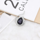 20MM design snap Silver Plated with purple rhinestone KC9916 snaps jewelry