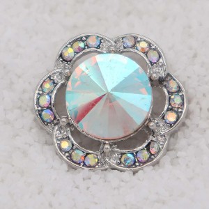 20MM design snap Silver Plated with   rhinestone KC7937 snaps jewelry multicolor