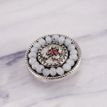 20MM cross snap button Antique Silver Plated with white opal KC9697 snap jewelry