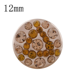 12MM design rose gold Plated with yellow rhinestone KS8095-S snap jewelry