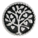 20MM design tree snaps Antique silver Plated with black Enamel KC7515 snaps jewelry