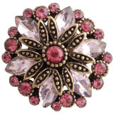 20MM design snap gold Plated with pink Rhinestones  KC7313 snaps jewelry