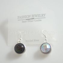 Fit 12mm Snaps plate Silver Earring