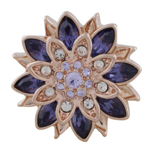 20MM design Rose-Gold Plated with purple rhinestone KC5649 snaps jewelry