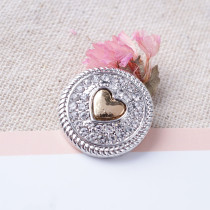 20MM love snaps Silver and gold Plated with white Rhinestone KB6875 snaps jewelry