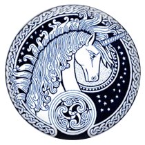 20MM  Unicorn Painted enamel metal C5841 print blue