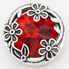 20MM design snap Silver Plated with red rhinestone KC6731 snaps jewelry