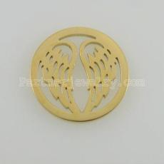 25MM stainless steel coin charms fit  jewelry size wings