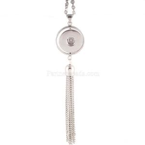 High Quality Pendant of necklace with 80CM chain Rotatable KC0922 fit 18mm chunks snaps jewelry