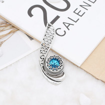 20MM design snap Silver Plated with blue rhinestone KC9926 snaps jewelry