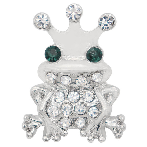 20MM Frog snap Silver Plated with white rhinestone KC7994 snaps jewelry