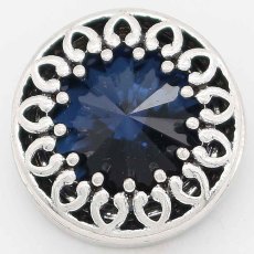 20MM design snap Silver Plated with Blue rhinestone KC6739 snaps jewelry