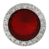 20MM Round snap Silver Plated with red rhinestone KC9794 snaps jewelry