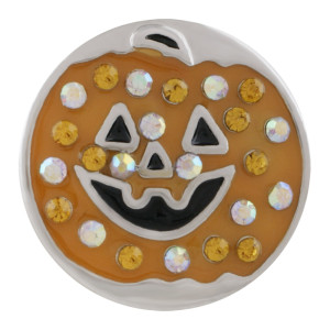 20MM Halloween sliver Plated with  rhinestone and enamel KC9875 yellow, brown