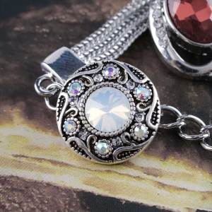 20MM design snap silver Antique plated with white Rhinestone KC6352 snaps jewelry