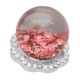 23MM Glossy Spherical Opal rose-red Amber snap Silver Plated with Rhinestone KC7972 snaps jewelry