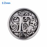 12mm F Antique snaps Silver Plated KS5008-S snap jewelry