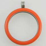 33MM Coin locket with Screw  Enamel cap orange color