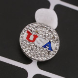 18MM USA snap Silver plated with  Rhinestones KC9643 interchangable snaps jewelry