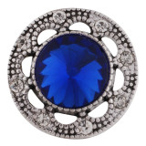 20MM snap silver Antique plated with deep blue Rhinestone KC6438 snaps jewelry