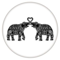 20MM Painted Elephant enamel metal C5764 print snaps jewelry