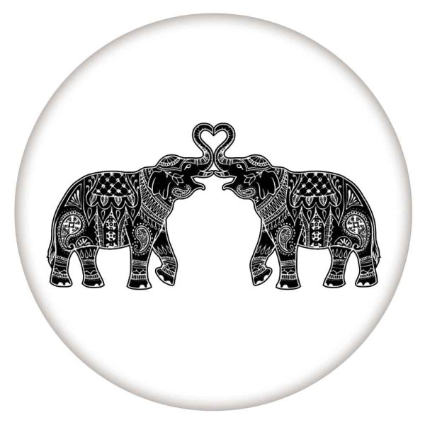 20MM Painted Elephant enamel metal C5764 print snaps jewelry