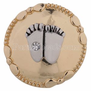 20MM snap Footprint Gold plated KC5116 with Rhinestones interchangable snaps jewelry
