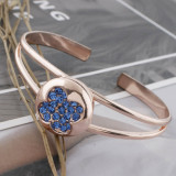 20MM snap rose gold Plated with blue rhinestone KC7633 snap jewelry