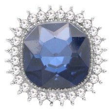 20MM design snap Silver Plated with dark blue rhinestone KC6776 snaps jewelry