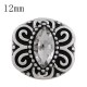 12MM design snap sliver plated with white Rhinestone and Enamel KS6253-S interchangeable snaps jewelry