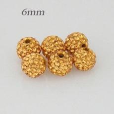 6mm Golden STELLUX Austrian crystal ball beads