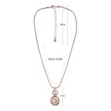 High Quality Rose Gold necklace with 45CM chain with white rhinestone KC1032 fit 18*20mm chunks snaps jewelry