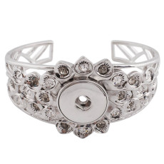 High Quality metal bracelet with Rhinestones 6.5*5.5CM fit 18&20MM snaps chunks 1 buttons snaps Jewelry