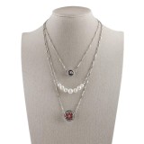 The 46CM pearl necklace with two buttons KC1042 fit chunks snaps jewelry Three parts are detachable