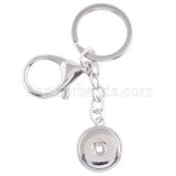 Metal Keychain with button fit snaps chunks KC1115 Snaps Jewelry
