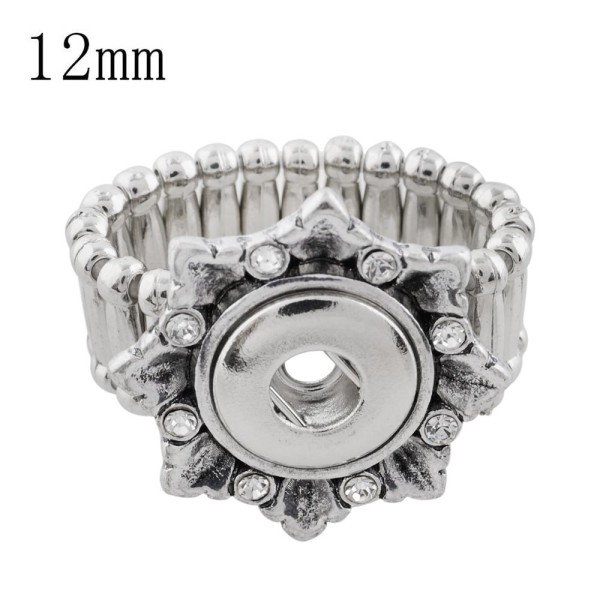 12MM snaps adjustable snowflake Ring KS1129-S snaps jewelry