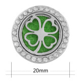 22mm alloy Clover Aromatherapy/Essential Oil Diffuser Perfume Locket snap with 1pc 15mm discs as gift