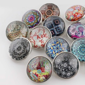 10pcs/lot glass snap buttons MixMix design 20MM Snap buttons 15 types in picture Snaps Jewelry