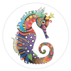 20MM sea horse Painted enamel metal snaps C5006 button print jewelry