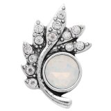 20MM design snap Silver Plated with White Rhinestones KC6568 snaps jewelry