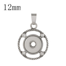 snap sliver Pendant fit 12MM snaps style jewelry KS0355-S